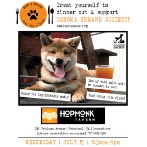 Dine and Donate for Sonoma Humane Society at Hopmonk Tavern Sebastopol
